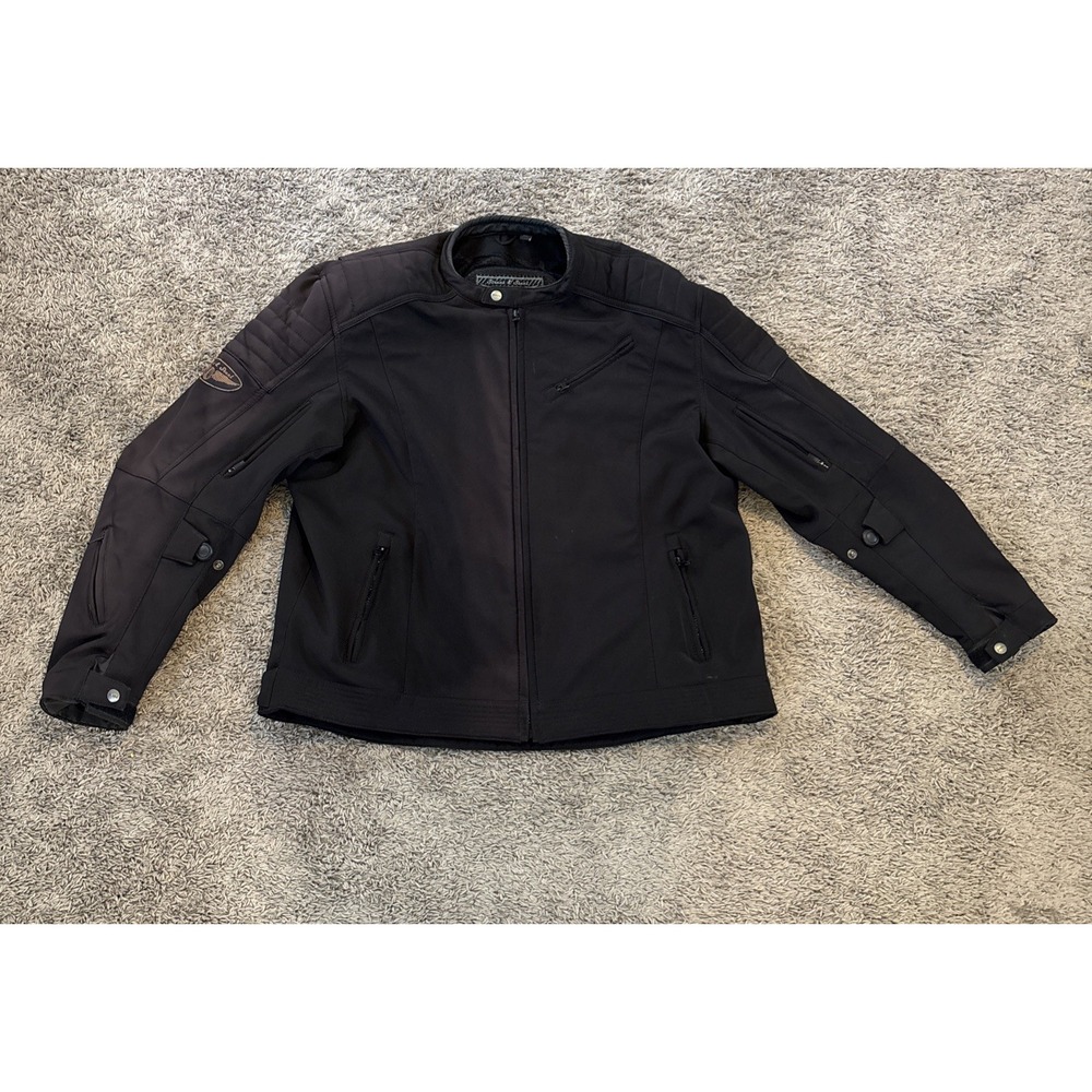 Street & Steel Mens Armored Black Motorcycle Zip Up Jacket Size 2XL XXL